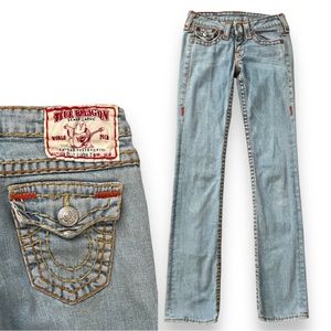 True Religion Y2K Billy Super T Low Rise Straight Leg Jeans Size 26